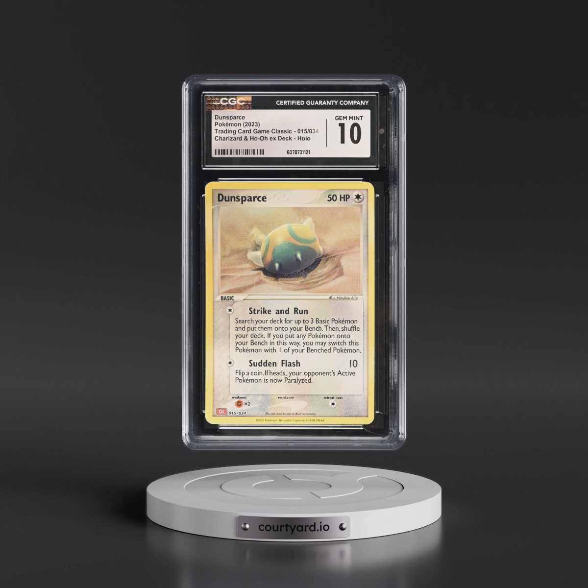 2023 Trading Card Game Classic - CLV, CLC, CLB #015/034 Dunsparce - Charizard & Ho-Oh ex Deck - CLC Holo (CGC 10 GEM MINT)