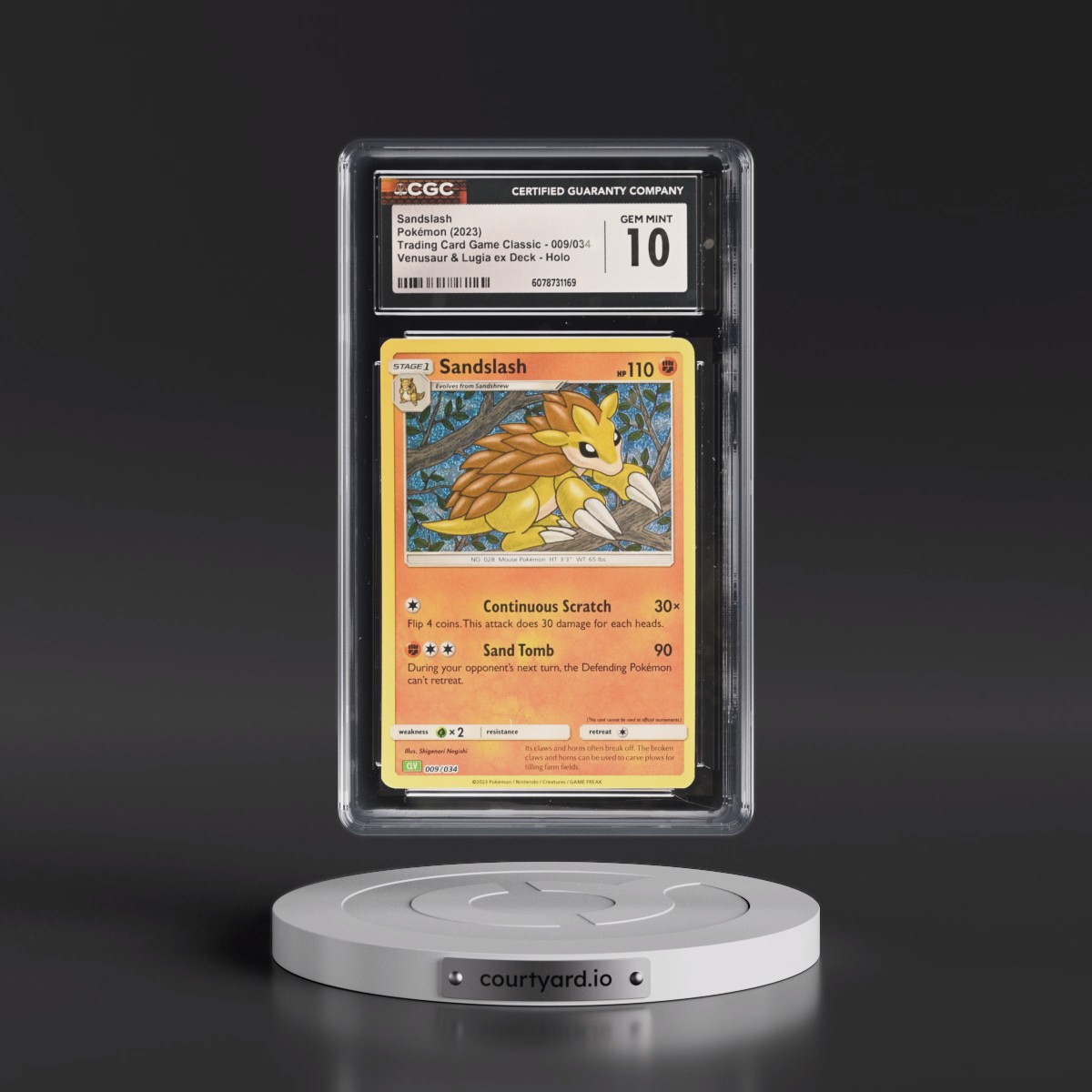 2023 Trading Card Game Classic - CLV, CLC, CLB #009/034 Sandslash - Venusaur & Lugia ex Deck - CLV Holo (CGC 10 GEM MINT)