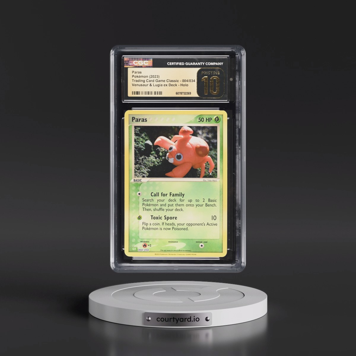 2023 Trading Card Game Classic - CLV, CLC, CLB #004/034 Paras - Venusaur & Lugia ex Deck - CLV Holo (CGC 10 PRISTINE)