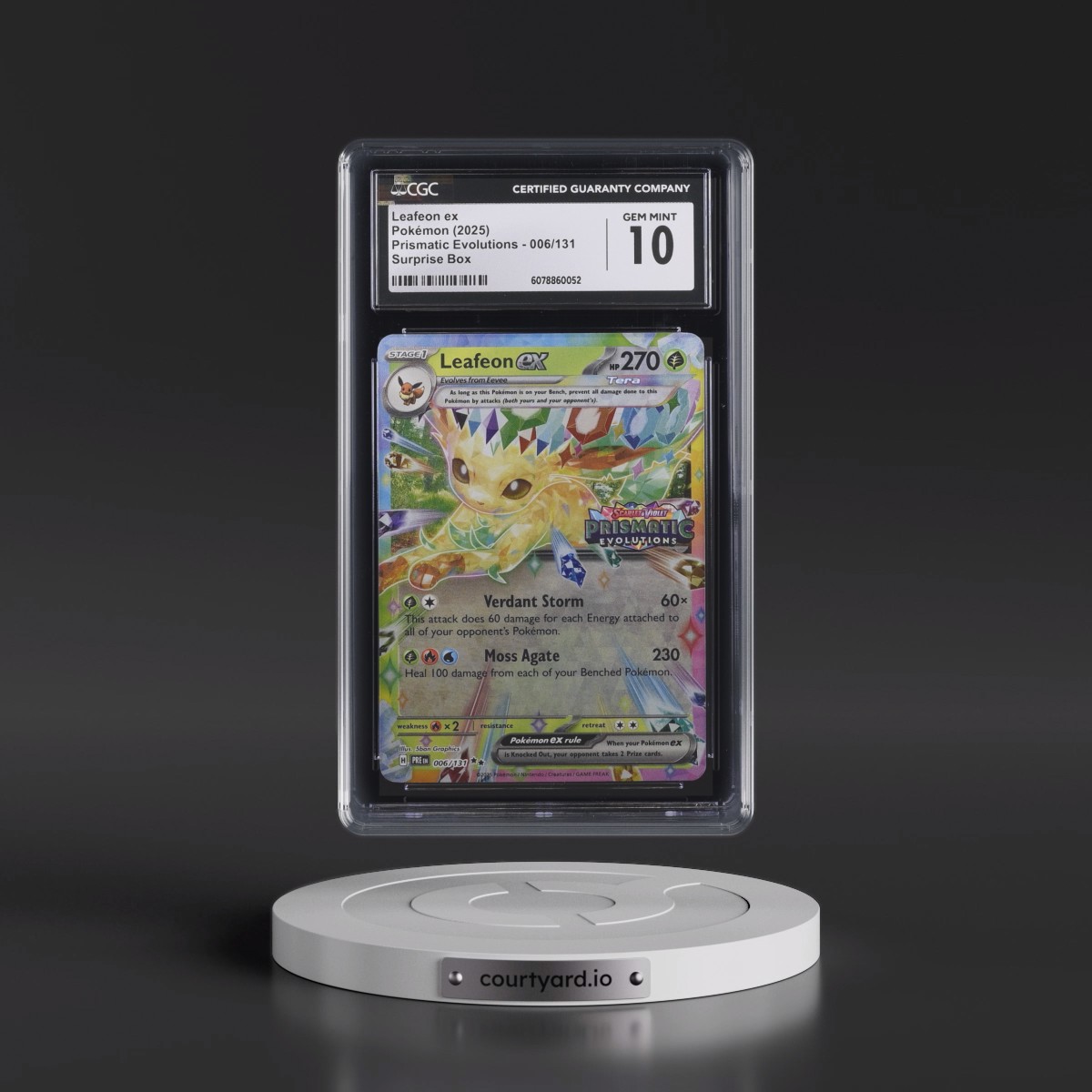 2024 Prismatic Evolutions - PRE EN #006/131 Leafeon ex - Surprise Box (Prismatic Evolutions Stamp) (Holo) (CGC 10 GEM MINT)