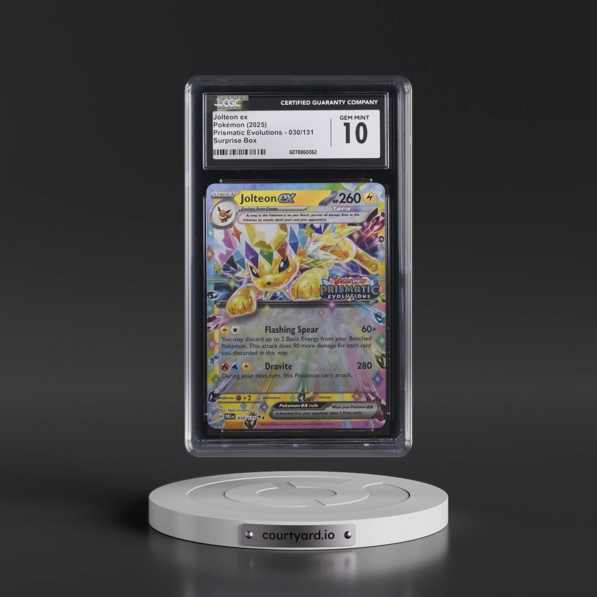 2024 Prismatic Evolutions - PRE EN #030/131 Jolteon ex - Surprise Box (Prismatic Evolutions Stamp) (Holo) (CGC 10 GEM MINT)