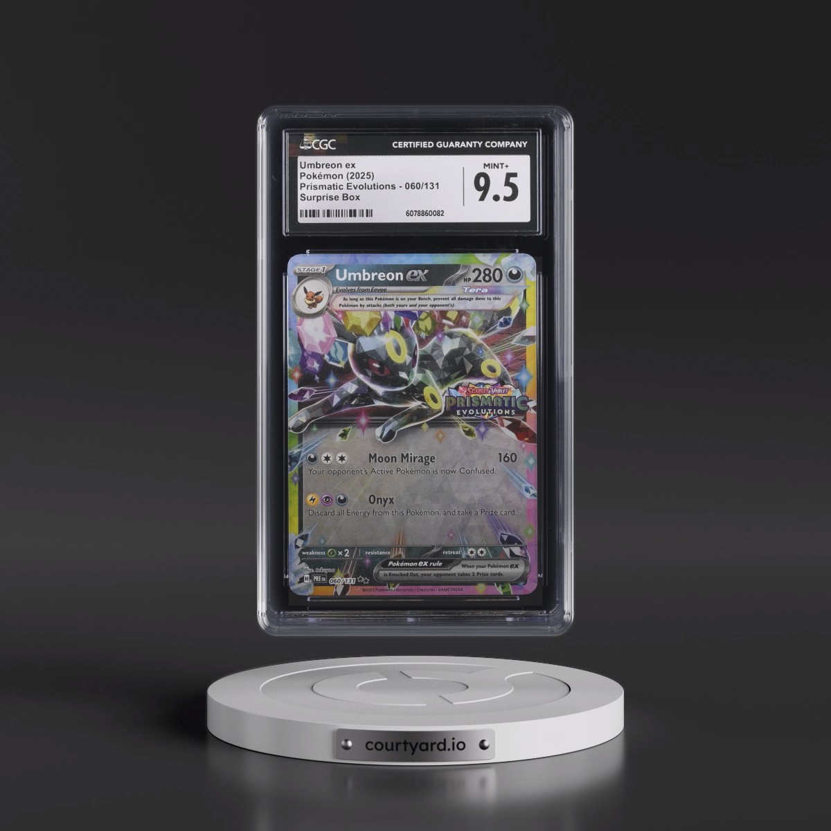 2024 Prismatic Evolutions - PRE EN #060/131 Umbreon ex - Surprise Box (Prismatic Evolutions Stamp) (Holo) (CGC 9.5 MINT+)