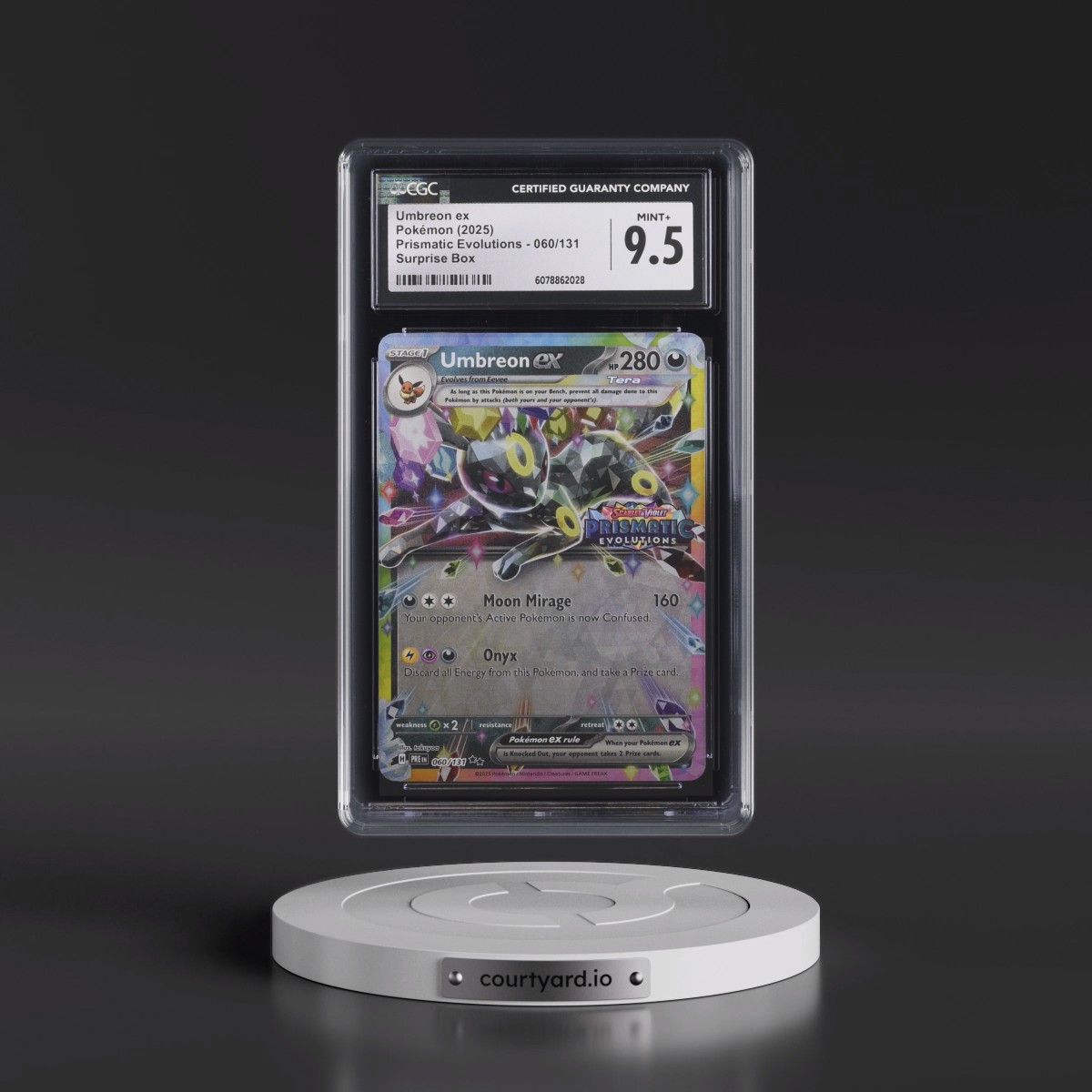 2024 Prismatic Evolutions - PRE EN #060/131 Umbreon ex - Surprise Box (Prismatic Evolutions Stamp) (Holo) (CGC 9.5 MINT+)