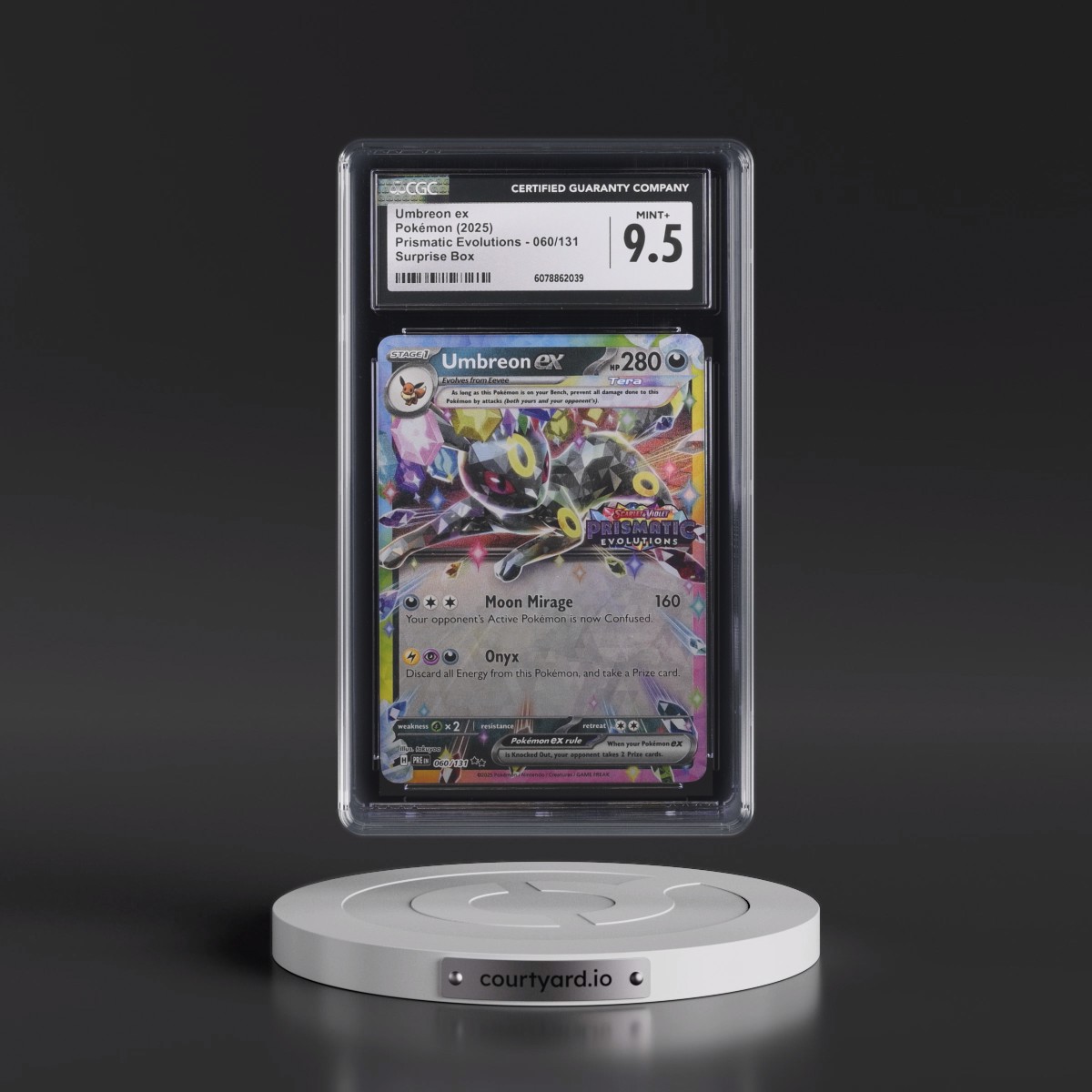 2024 Prismatic Evolutions - PRE EN #060/131 Umbreon ex - Surprise Box (Prismatic Evolutions Stamp) (Holo) (CGC 9.5 MINT+)