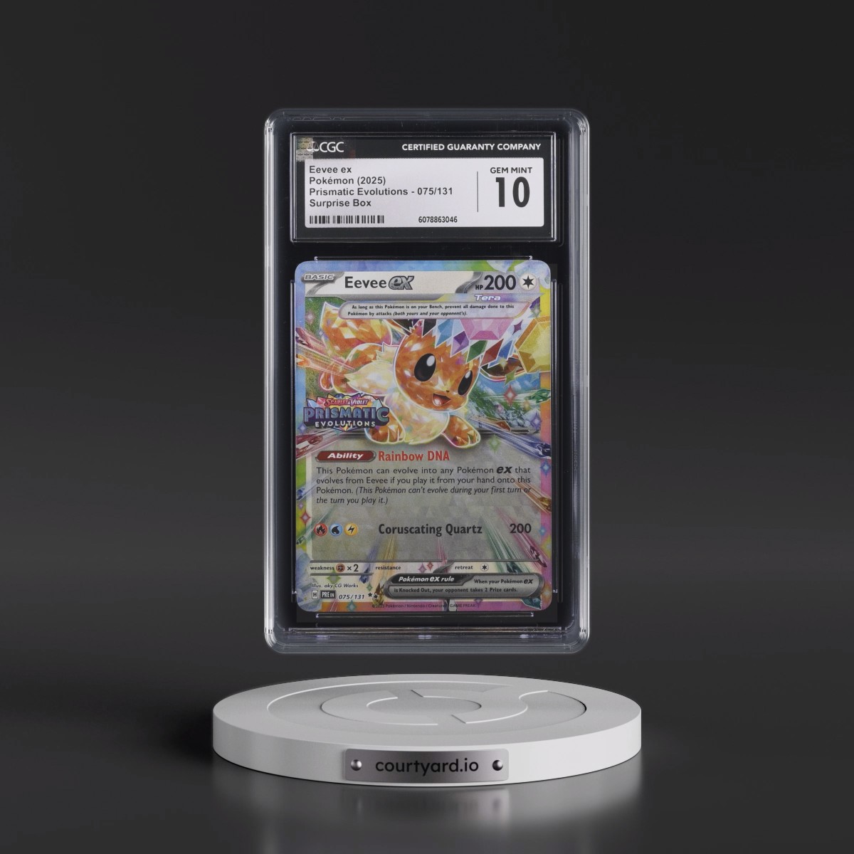 2024 Prismatic Evolutions - PRE EN Eevee ex - Surprise Box (Prismatic Evolutions Stamp) (Holo) #075/131 CGC 10