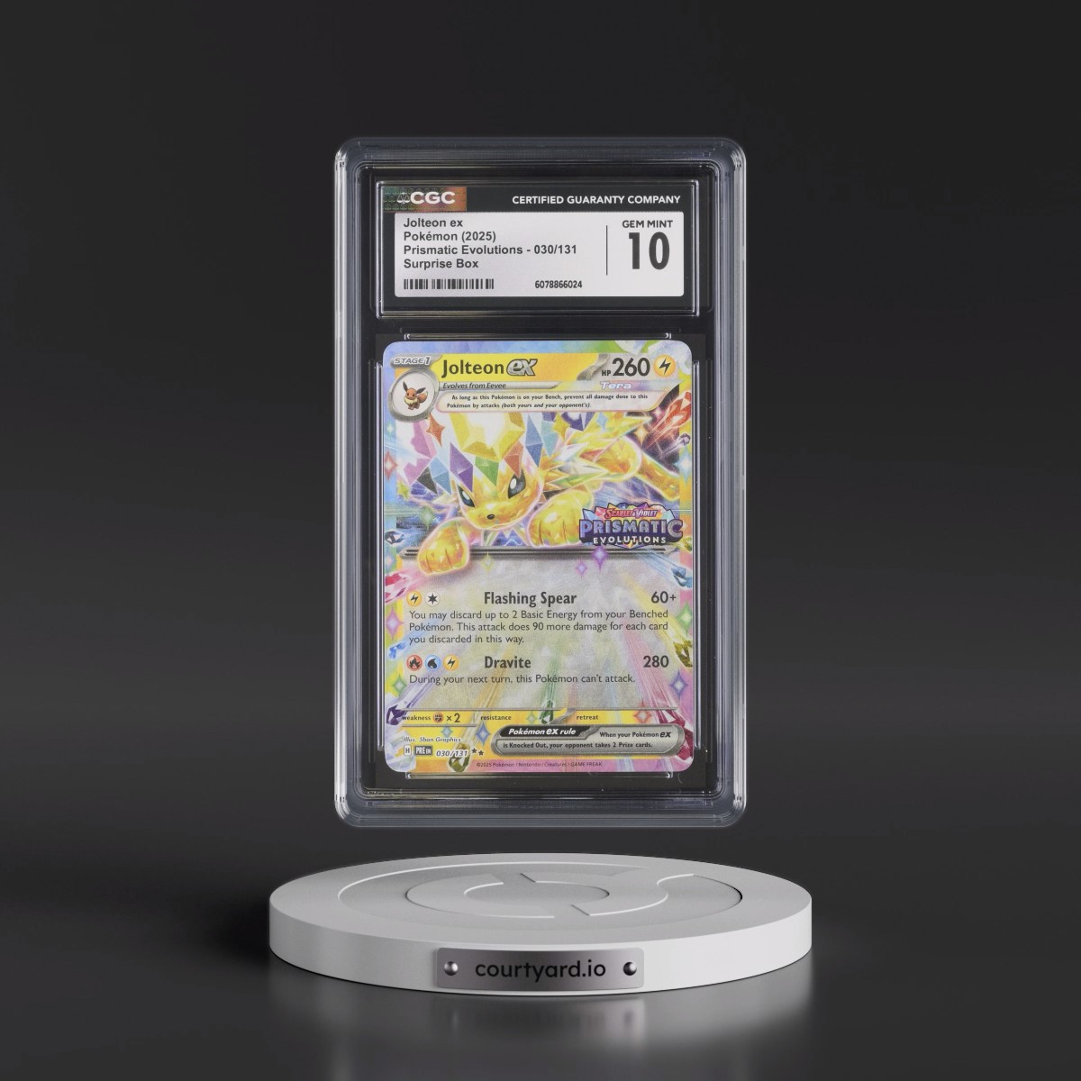 2024 Prismatic Evolutions - PRE EN #030/131 Jolteon ex - Surprise Box (Prismatic Evolutions Stamp) (Holo) (CGC 10 GEM MINT)