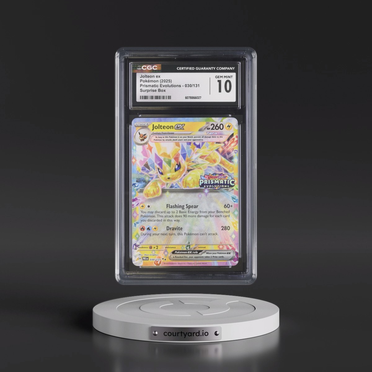 2024 Prismatic Evolutions - PRE EN #030/131 Jolteon ex - Surprise Box (Prismatic Evolutions Stamp) (Holo) (CGC 10 GEM MINT)