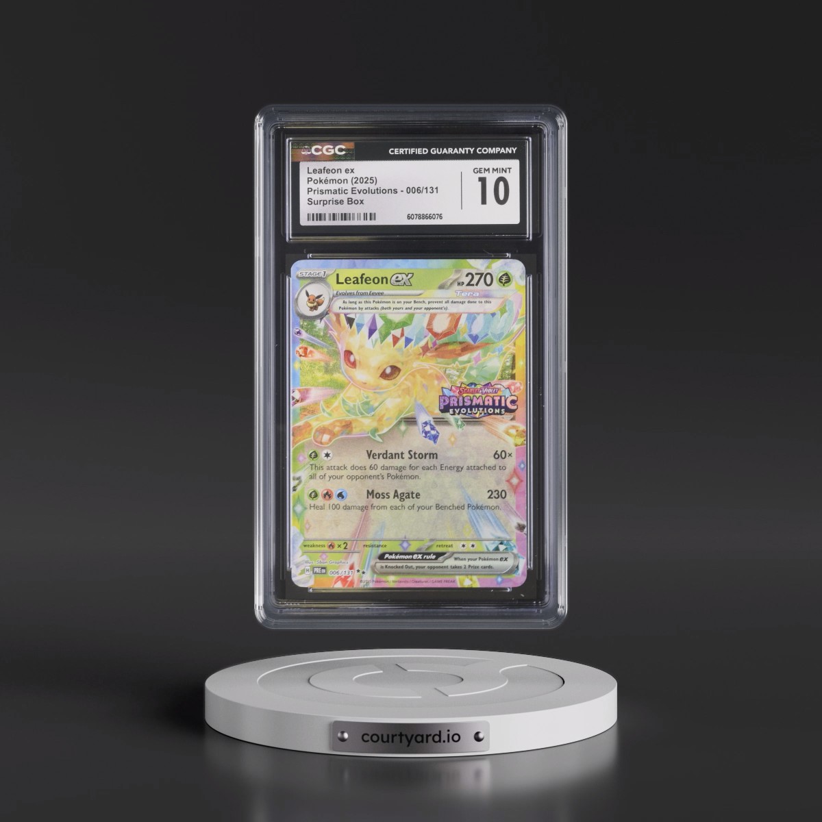 2024 Prismatic Evolutions - PRE EN #006/131 Leafeon ex - Surprise Box (Prismatic Evolutions Stamp) (Holo) (CGC 10 GEM MINT)
