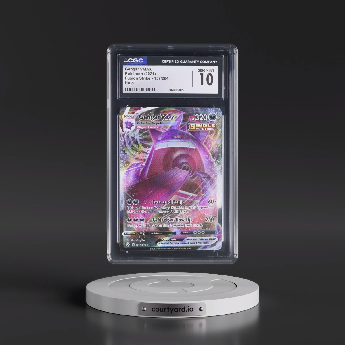 2019 Fusion Strike #157/264 Gengar VMAX - Holo (CGC 10 GEM MINT)