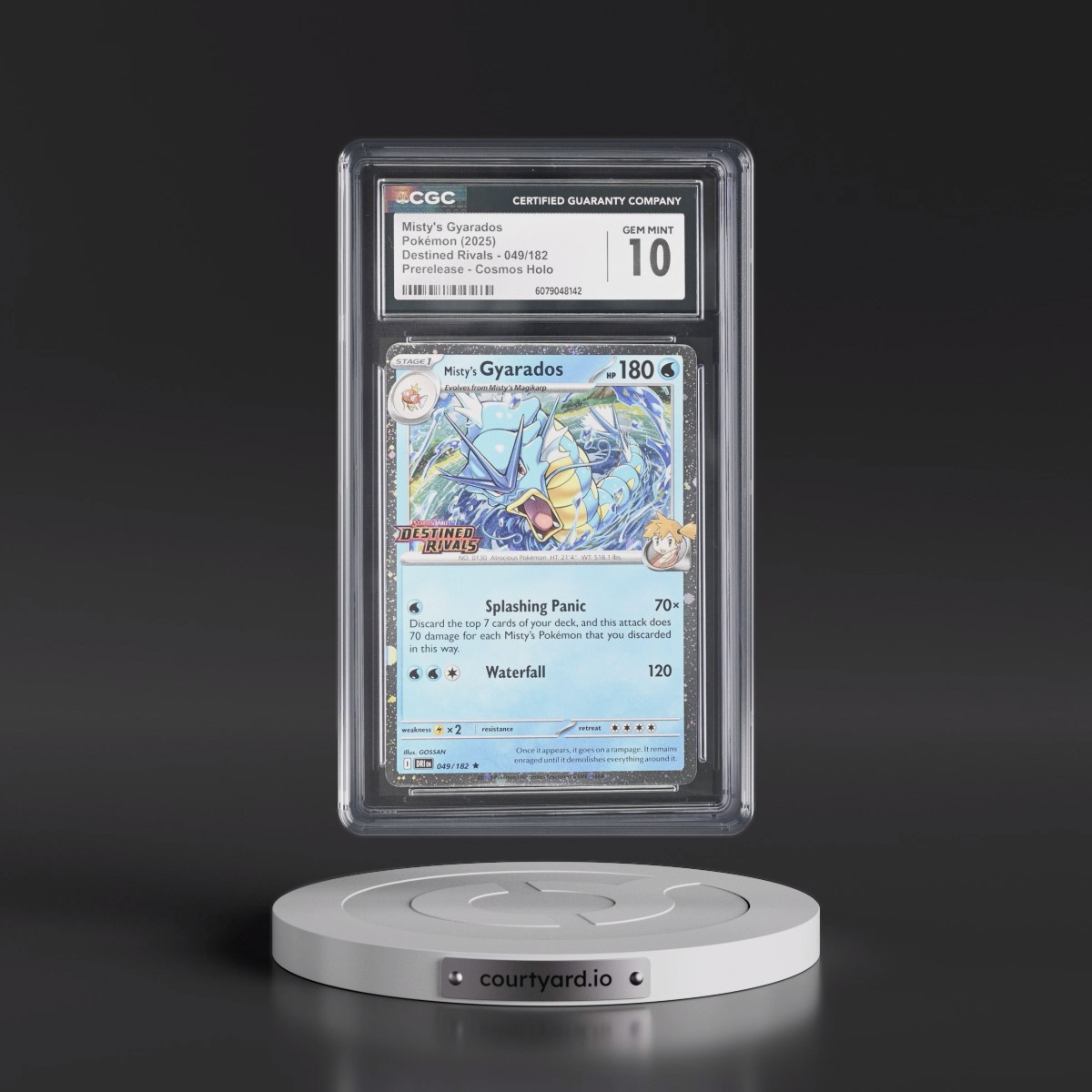 2025 Destined Rivals - DRI EN #049/182 Misty's Gyarados - Prerelease (Cosmos Holo) (CGC 10 GEM MINT)