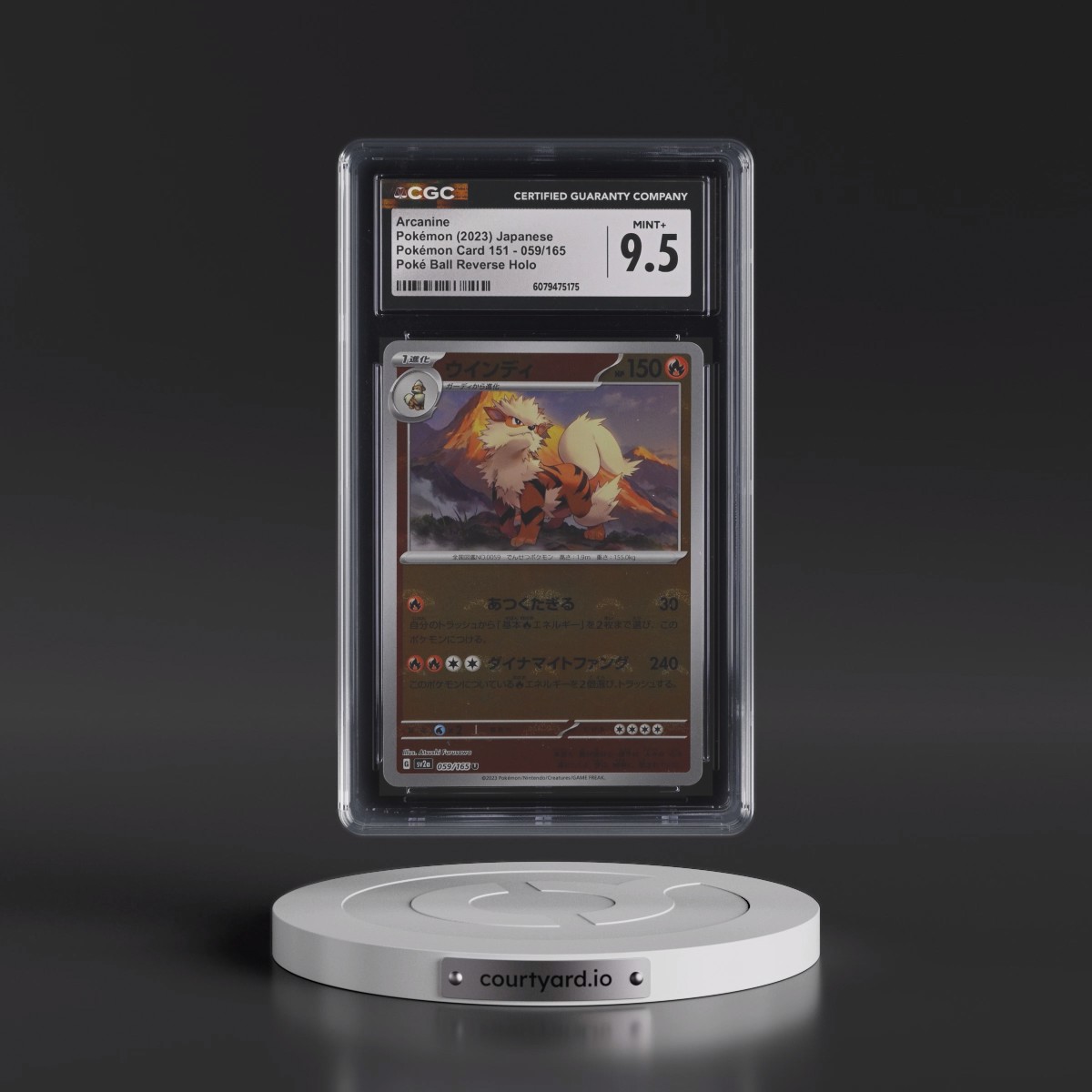 2023 Pokémon Card 151 #059/165 Arcanine - Reverse Holo Poké Ball (CGC 9.5 MINT+)