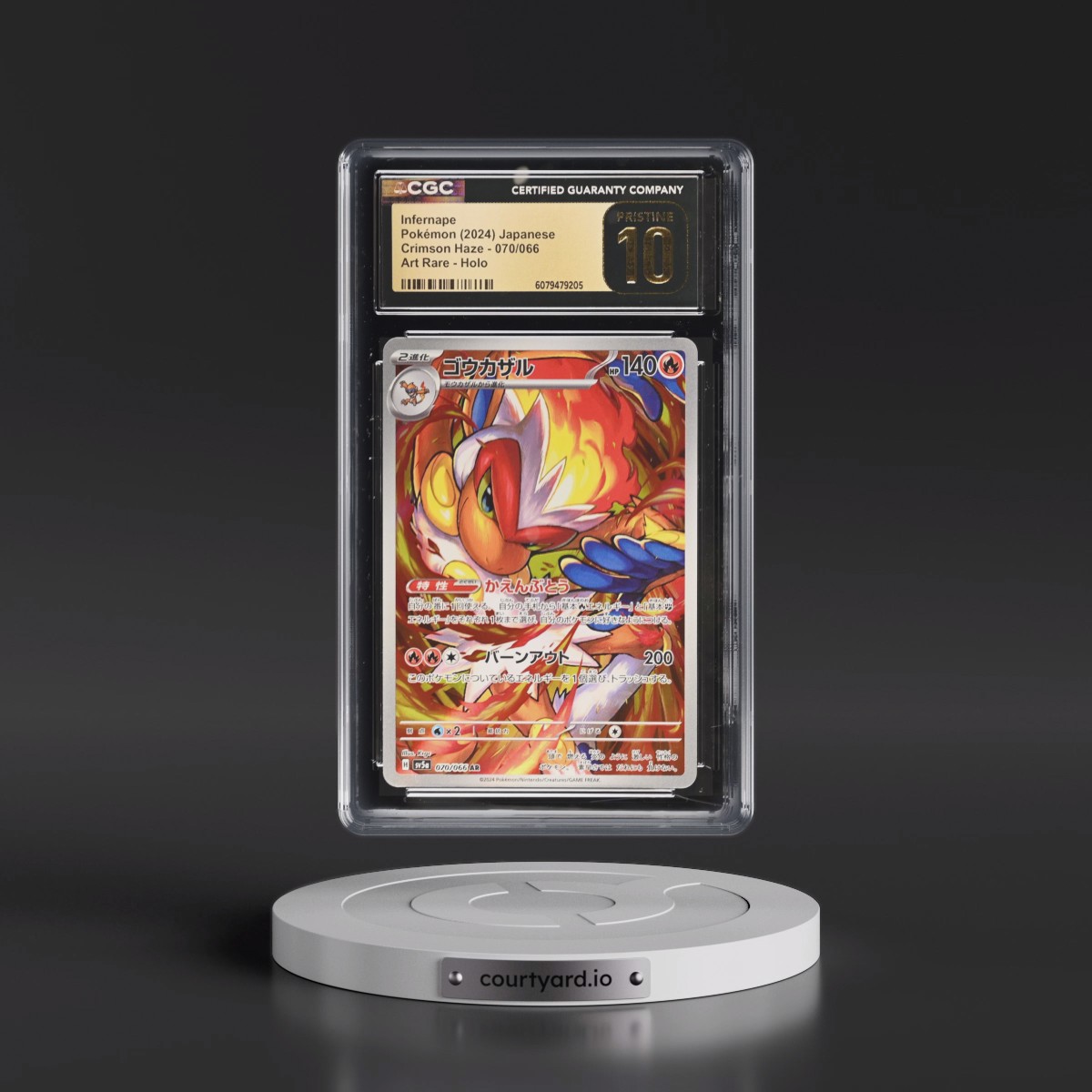 2024 Crimson Haze #070/066 Infernape - Art Rare Holo (CGC 10 PRISTINE)