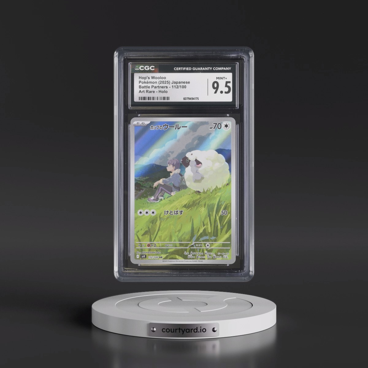 2025 Battle Partners - sv9 #112/100 Hop's Wooloo - Art Rare Holo (CGC 9.5 MINT+)