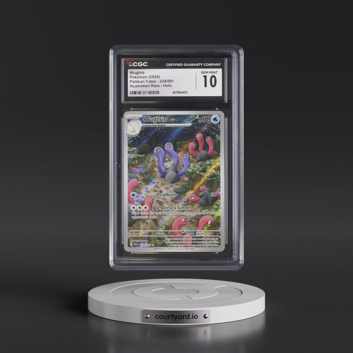 2024 Paldean Fates - PAF EN #224/091 Wugtrio - Illustration Rare Holo (CGC 10 GEM MINT)