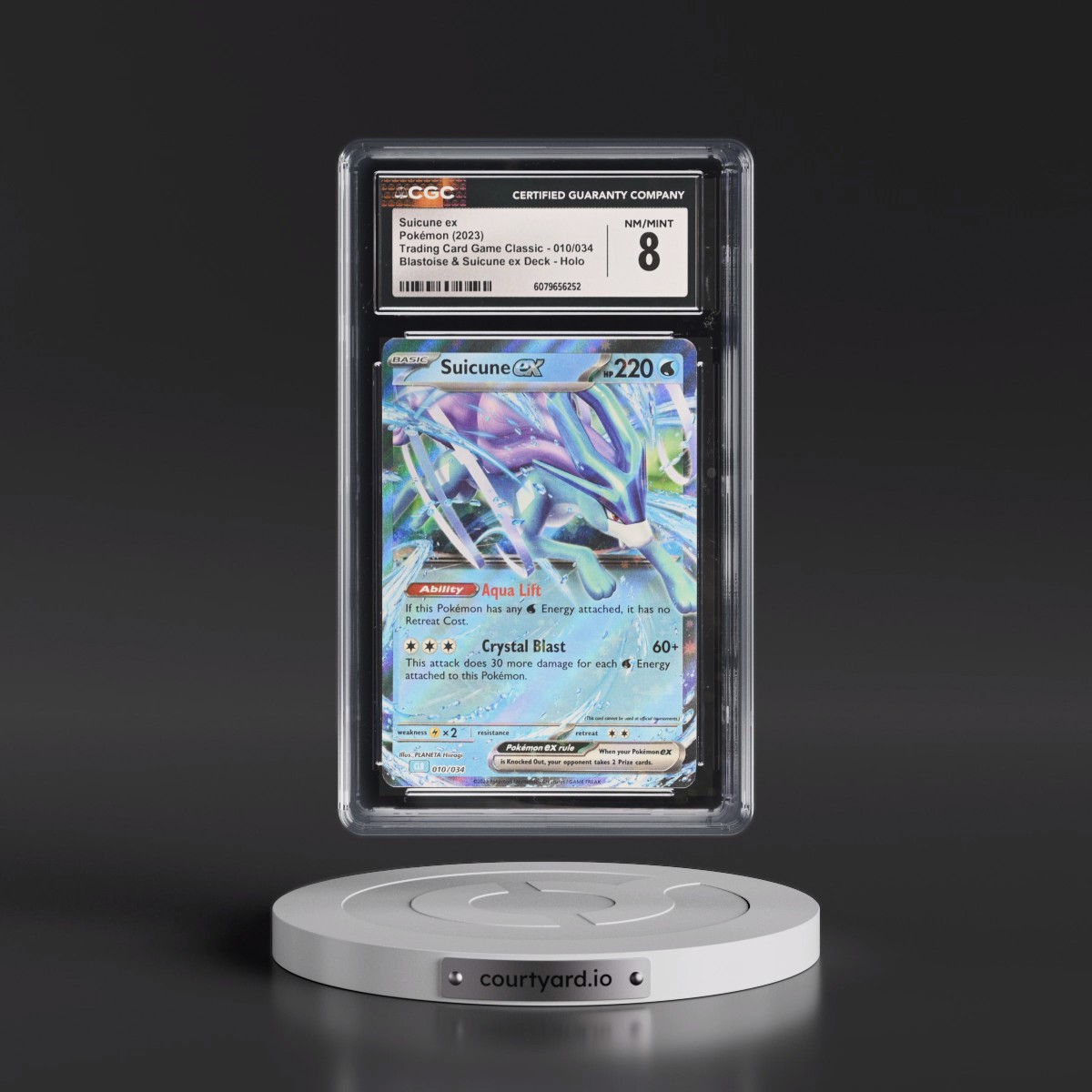 2023 Trading Card Game Classic - CLV, CLC, CLB #010/034 Suicune ex - Blastoise & Suicune ex Deck - CLB Holo (CGC 8 NM-MT)