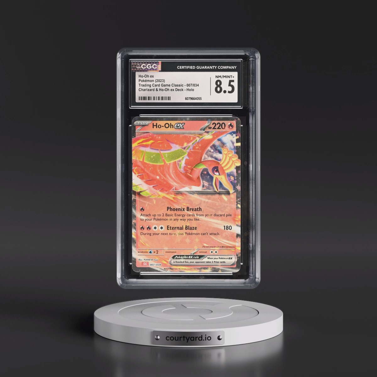2023 Trading Card Game Classic - CLV, CLC, CLB #007/034 Ho-Oh ex - Charizard & Ho-Oh ex Deck - CLC Holo (CGC 8.5 NM-MT+)