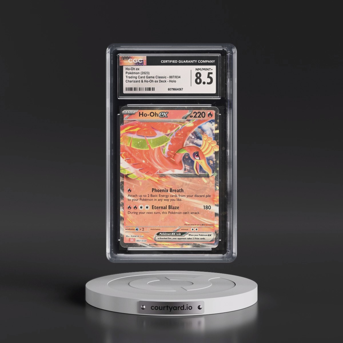 2023 Trading Card Game Classic - CLV, CLC, CLB #007/034 Ho-Oh ex - Charizard & Ho-Oh ex Deck - CLC Holo (CGC 8.5 NM-MT+)