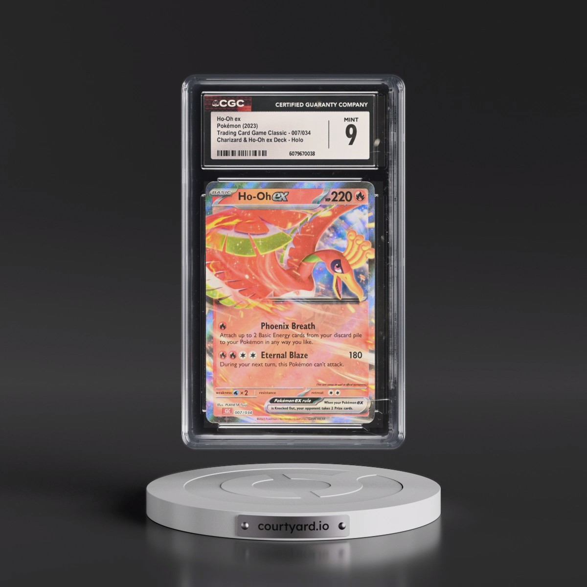 2023 Trading Card Game Classic - CLV, CLC, CLB #007/034 Ho-Oh ex - Charizard & Ho-Oh ex Deck - CLC Holo (CGC 9 MINT)