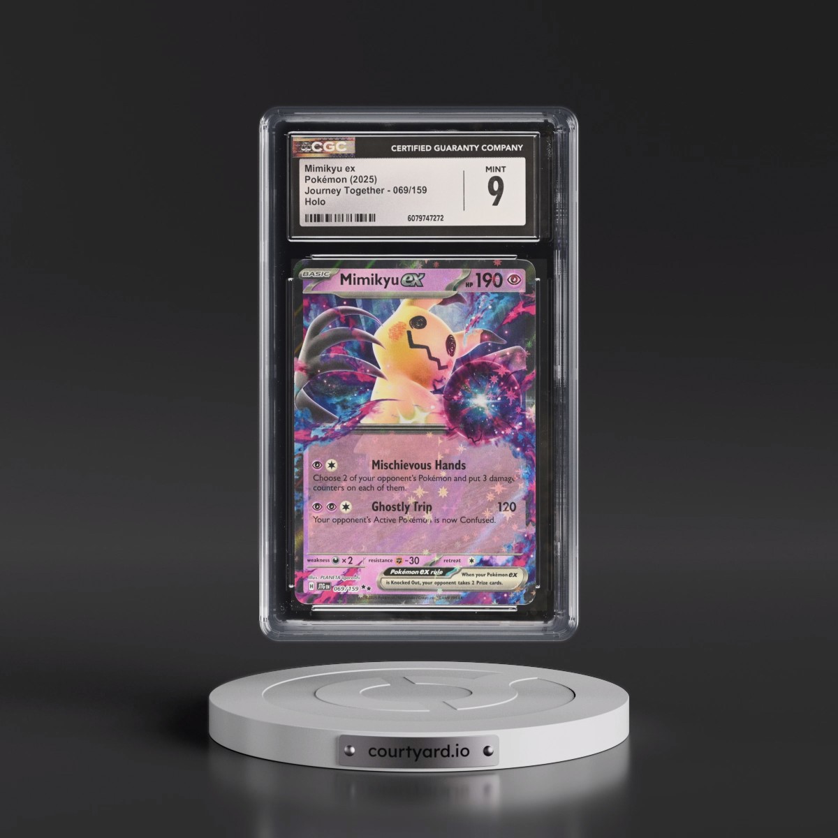 2025 Pokémon Jtg EN-Journey Together #069 Mimikyu EX - Holo (CGC 9 MINT)