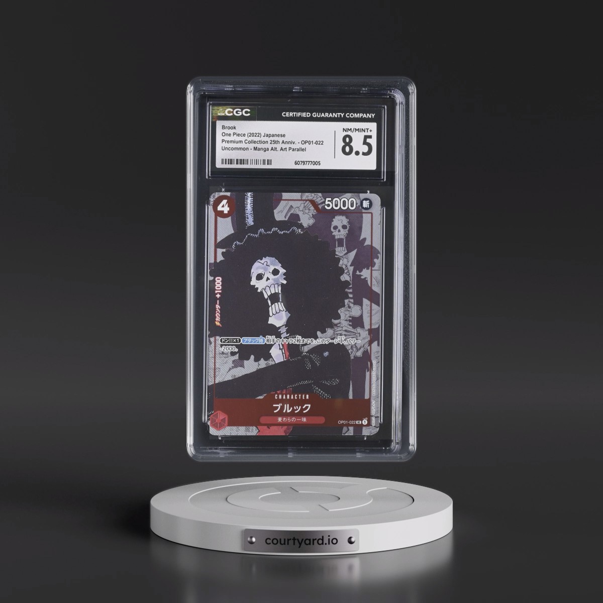 2022 Premium Collection 25th Anniversary - Japanese #OP01-022 Brook - Manga Alt. Art Parallel (CGC 8.5 NM-MT+)