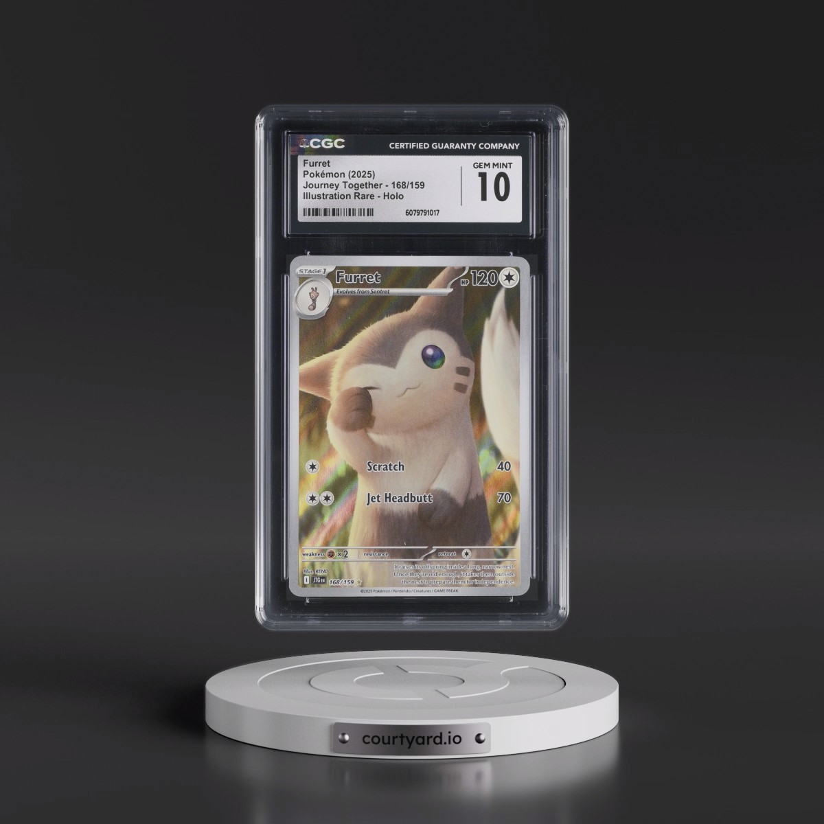 2025 Pokémon Jtg EN-Journey Together #168 Furret - Illustration Rare (CGC 10 GEM MINT)