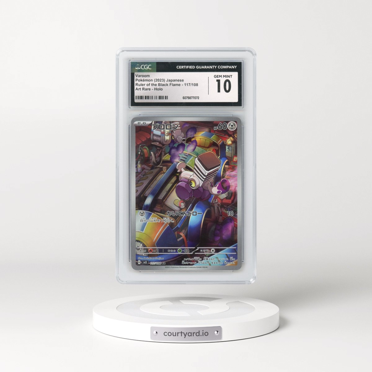 2023 Pokémon SV3-Ruler of the Black Flame #117 Varoom - Art Rare (CGC 10 GEM MINT)