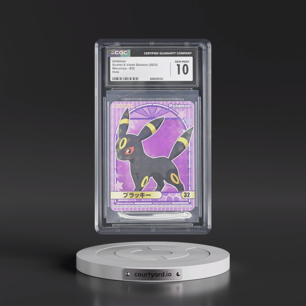 2023 Scarlet & Violet Stickers (Marumiya Archway BG) #32 Umbreon - Holo (CGC 10 GEM MINT)