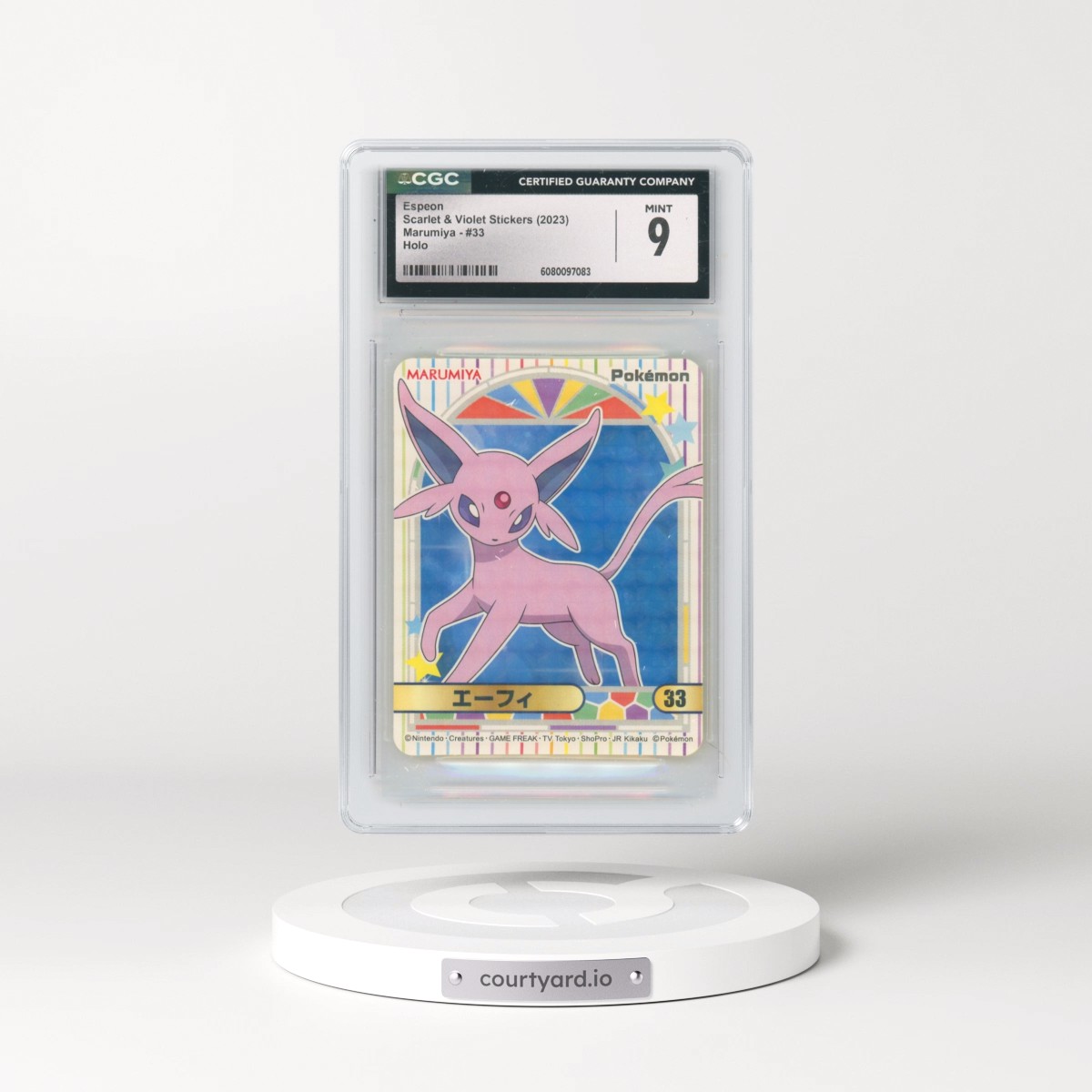 2023 Scarlet & Violet Stickers (Marumiya Archway BG) - Japanese #33 Espeon - Holo (CGC 9 MINT)