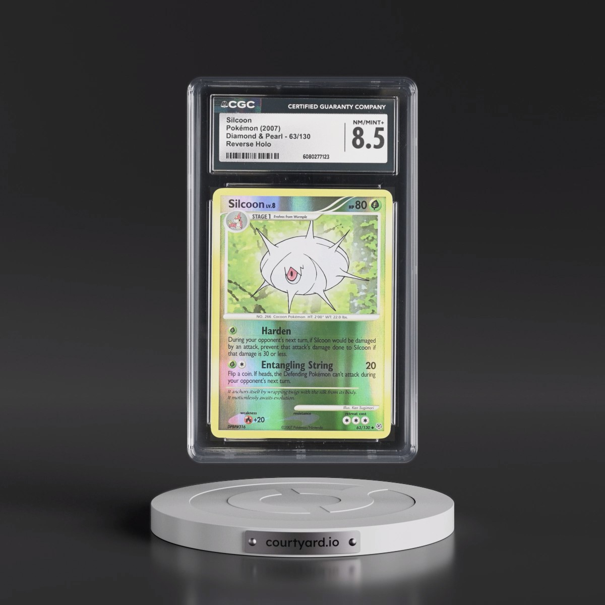 2007 Diamond & Pearl #63/130 Silcoon - Reverse Holo (CGC 8.5 NM-MT+)