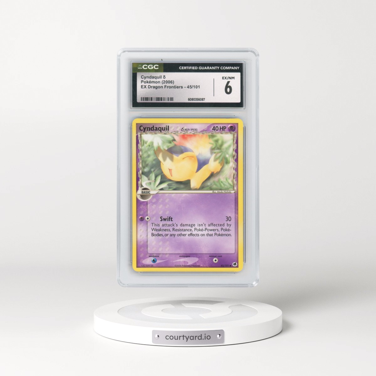 2006 EX Dragon Frontiers #45/101 Cyndaquil δ (CGC 6 EX-NM)