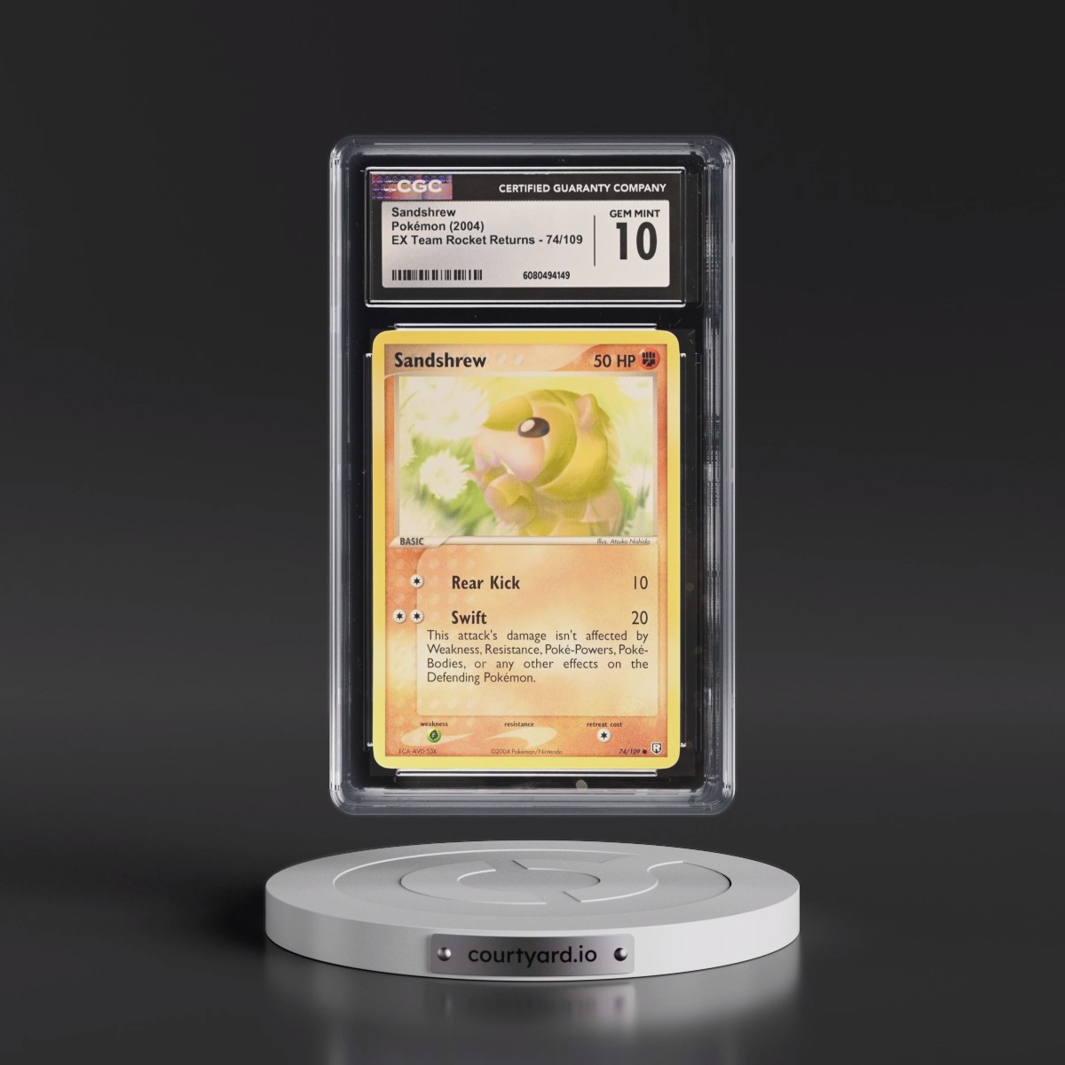 2004 EX Team Rocket Returns #74/109 Sandshrew (CGC 10 GEM MINT)
