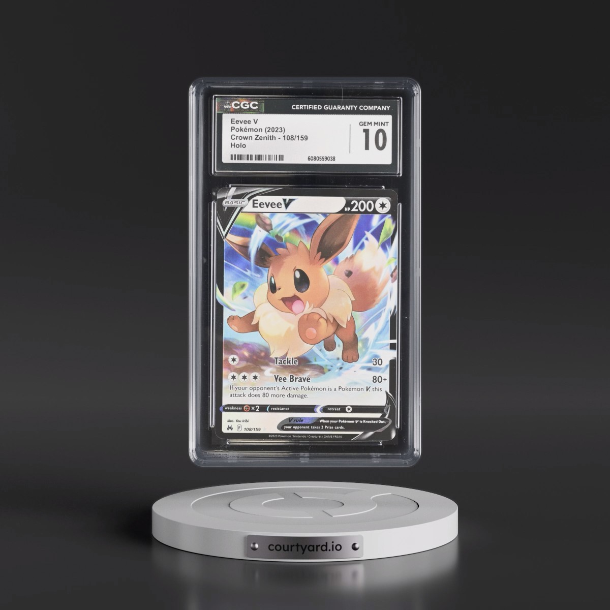 2023 Crown Zenith #108/159 Eevee V - Holo (CGC 10 GEM MINT)
