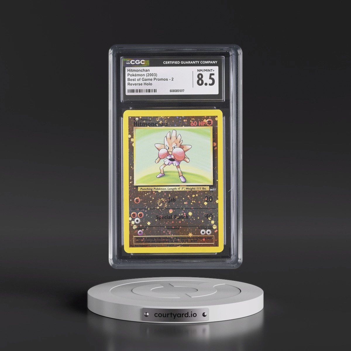 2003 Best of Game Promos #2 Hitmonchan - Reverse Holo (CGC 8.5 NM-MT+)