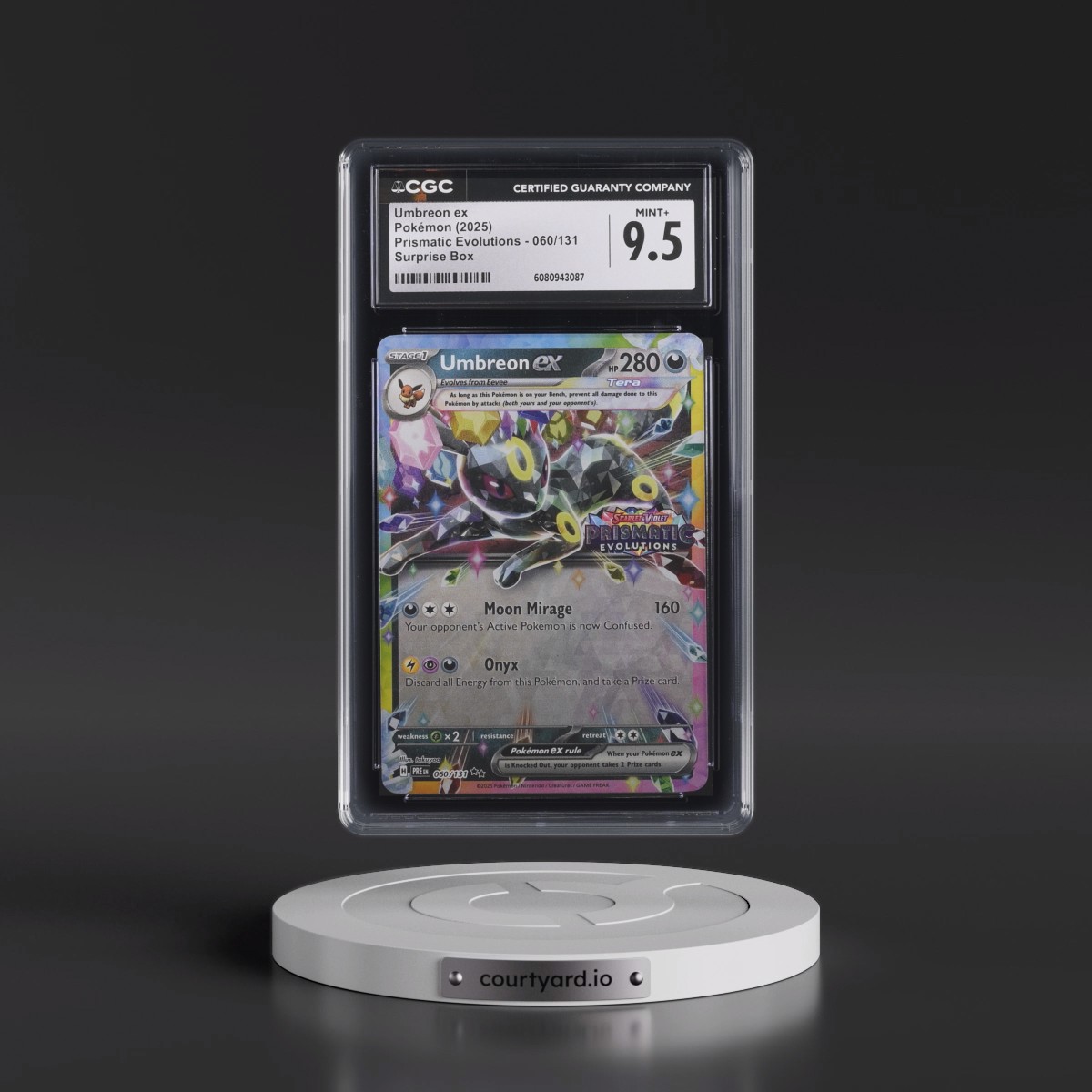 2024 Prismatic Evolutions - PRE EN #060/131 Umbreon ex - Surprise Box (Prismatic Evolutions Stamp) (Holo) (CGC 9.5 MINT+)
