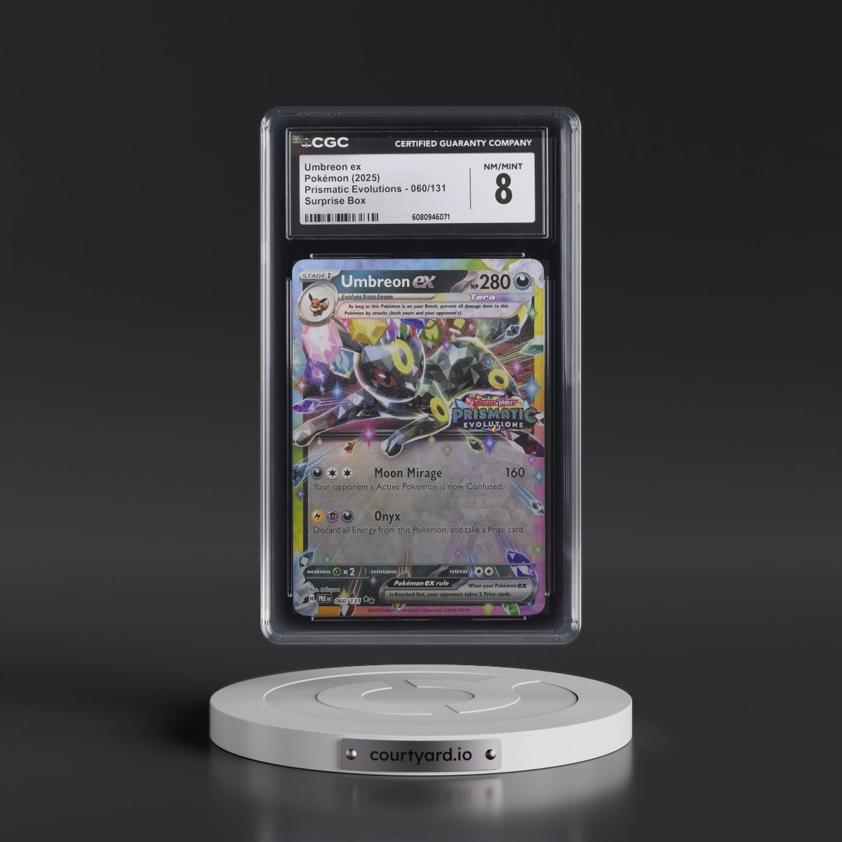 2024 Prismatic Evolutions - PRE EN #060/131 Umbreon ex - Surprise Box (Prismatic Evolutions Stamp) (Holo) (CGC 8 NM-MT)