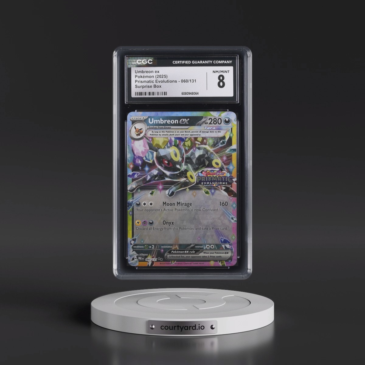 2024 Prismatic Evolutions - PRE EN #060/131 Umbreon ex - Surprise Box (Prismatic Evolutions Stamp) (Holo) (CGC 8 NM-MT)