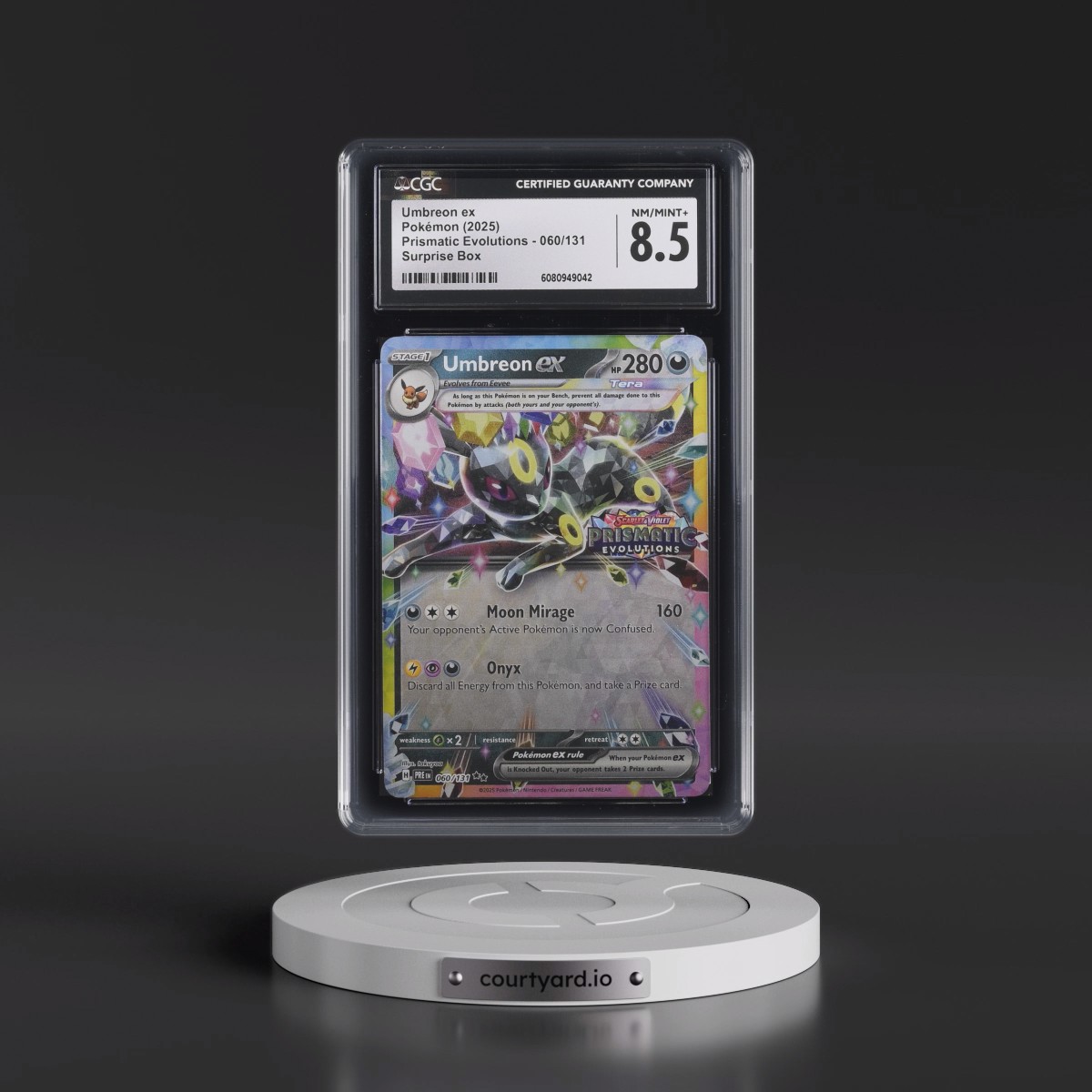 2024 Prismatic Evolutions - PRE EN #060/131 Umbreon ex - Surprise Box (Prismatic Evolutions Stamp) (Holo) (CGC 8.5 NM-MT+)