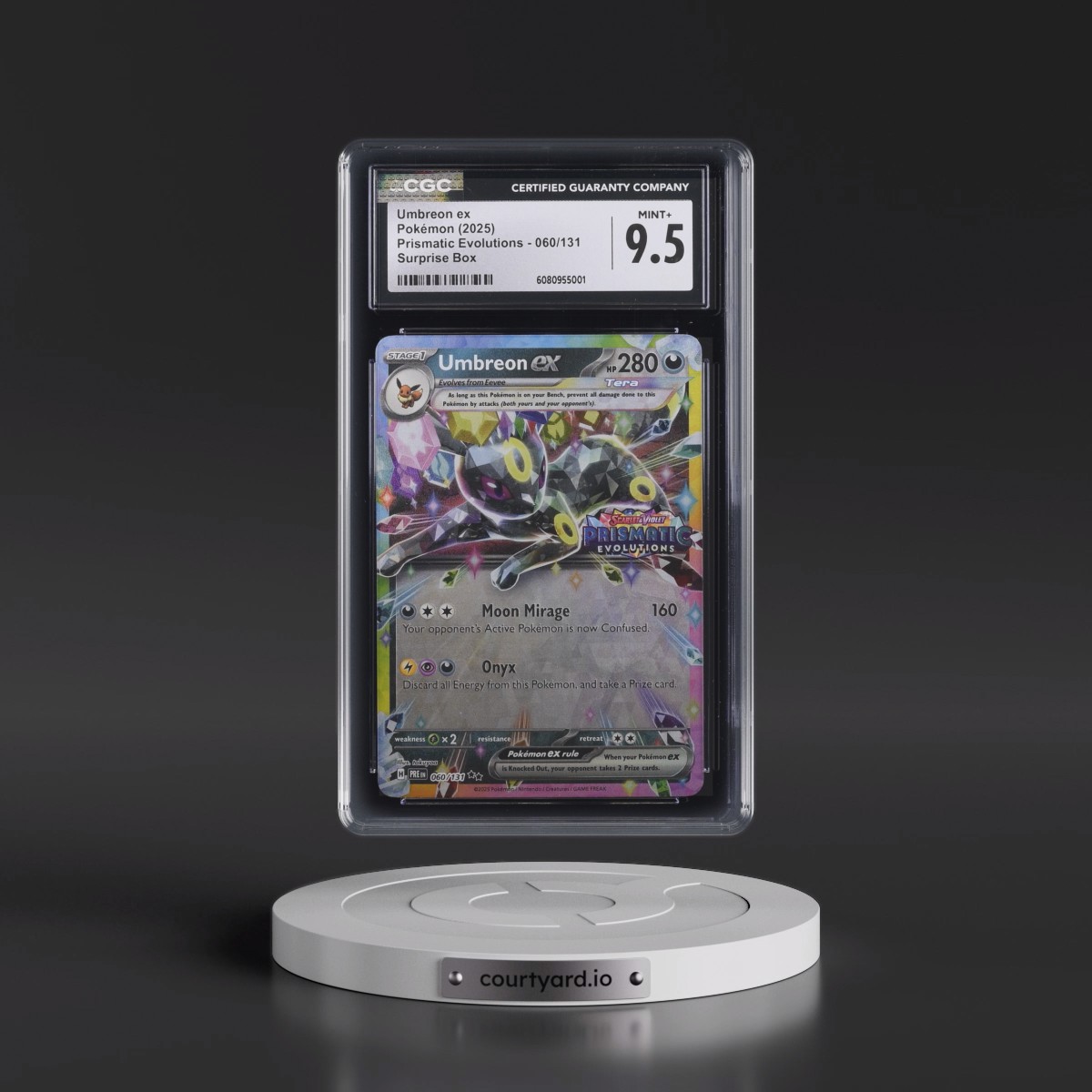 2024 Prismatic Evolutions - PRE EN #060/131 Umbreon ex - Surprise Box (Prismatic Evolutions Stamp) (Holo) (CGC 9.5 MINT+)