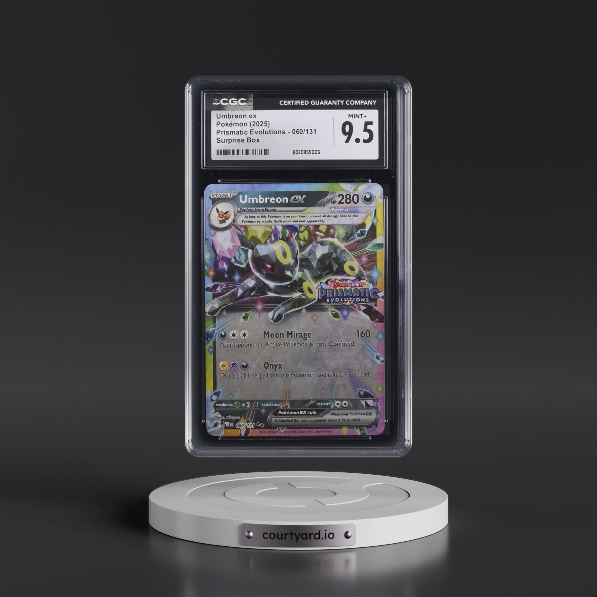 2024 Prismatic Evolutions - PRE EN #060/131 Umbreon ex - Surprise Box (Prismatic Evolutions Stamp) (Holo) (CGC 9.5 MINT+)