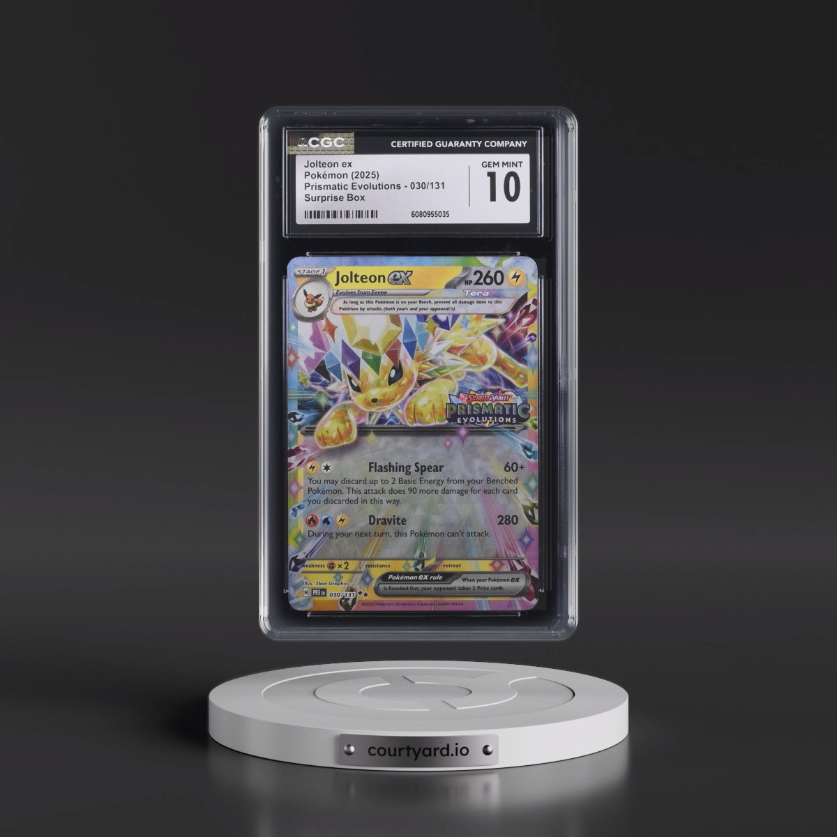 2024 Prismatic Evolutions - PRE EN #030/131 Jolteon ex - Surprise Box (Prismatic Evolutions Stamp) (Holo) (CGC 10 GEM MINT)