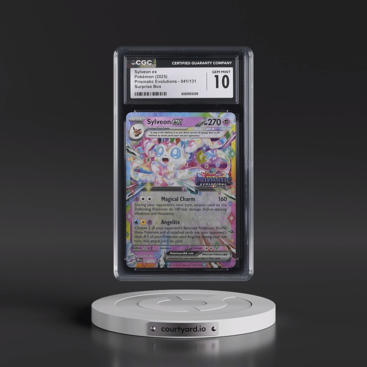 2024 Prismatic Evolutions - PRE EN #041/131 Sylveon ex - Surprise Box (Prismatic Evolutions Stamp) (Holo) (CGC 10 GEM MINT)