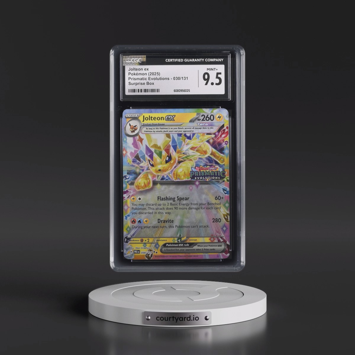2025 Pokémon Pre EN-Prismatic Evolutions #030 Jolteon EX - Holo Surprise Box Exclusive (CGC 9.5 MINT+)