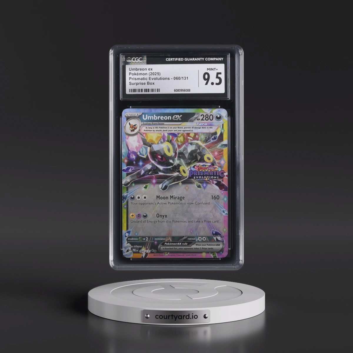2024 Prismatic Evolutions - PRE EN #060/131 Umbreon ex - Surprise Box (Prismatic Evolutions Stamp) (Holo) (CGC 9.5 MINT+)