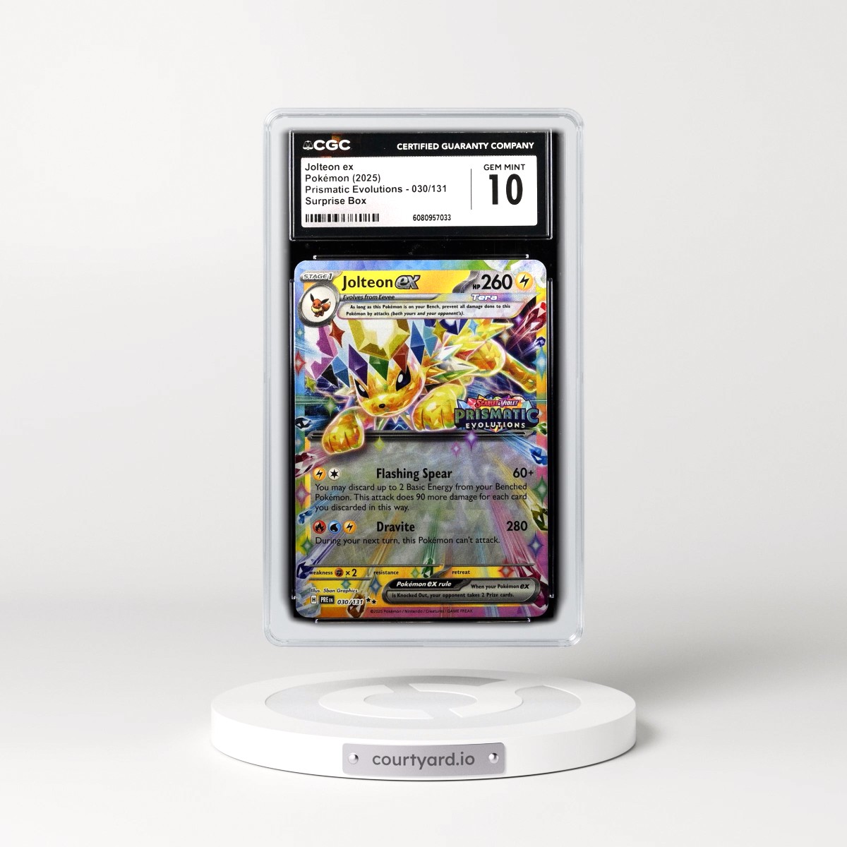 2024 Prismatic Evolutions - PRE EN #030/131 Jolteon ex - Surprise Box (Prismatic Evolutions Stamp) (Holo) (CGC 10 GEM MINT)