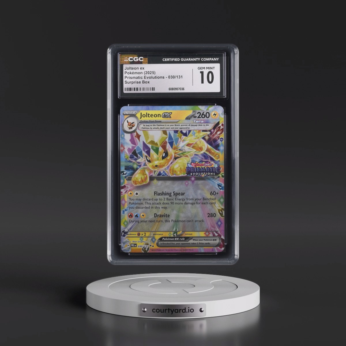 2024 Prismatic Evolutions - PRE EN #030/131 Jolteon ex - Surprise Box (Prismatic Evolutions Stamp) (Holo) (CGC 10 GEM MINT)