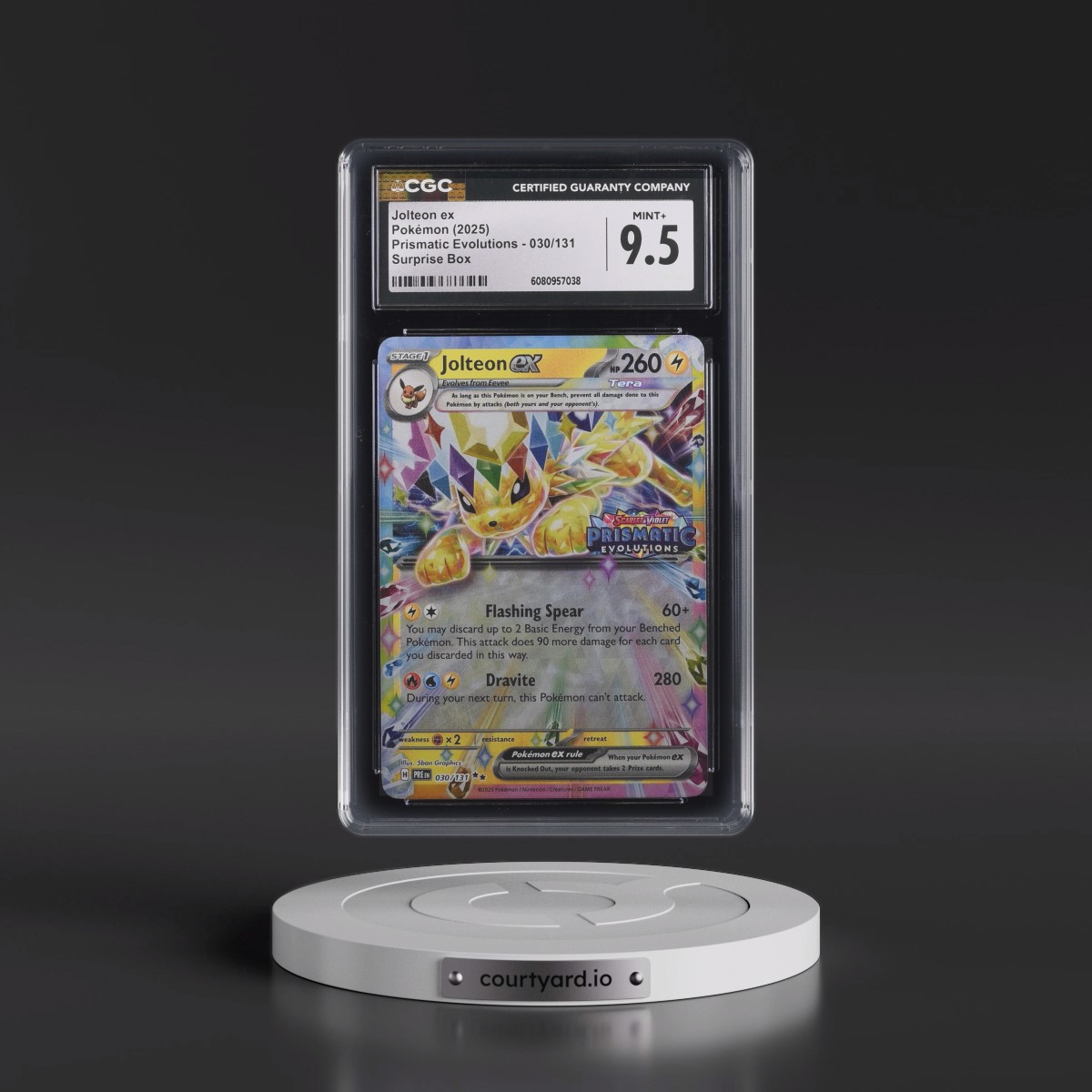 2025 Pokémon Pre EN-Prismatic Evolutions #030 Jolteon EX - Holo Surprise Box Exclusive (CGC 9.5 MINT+)