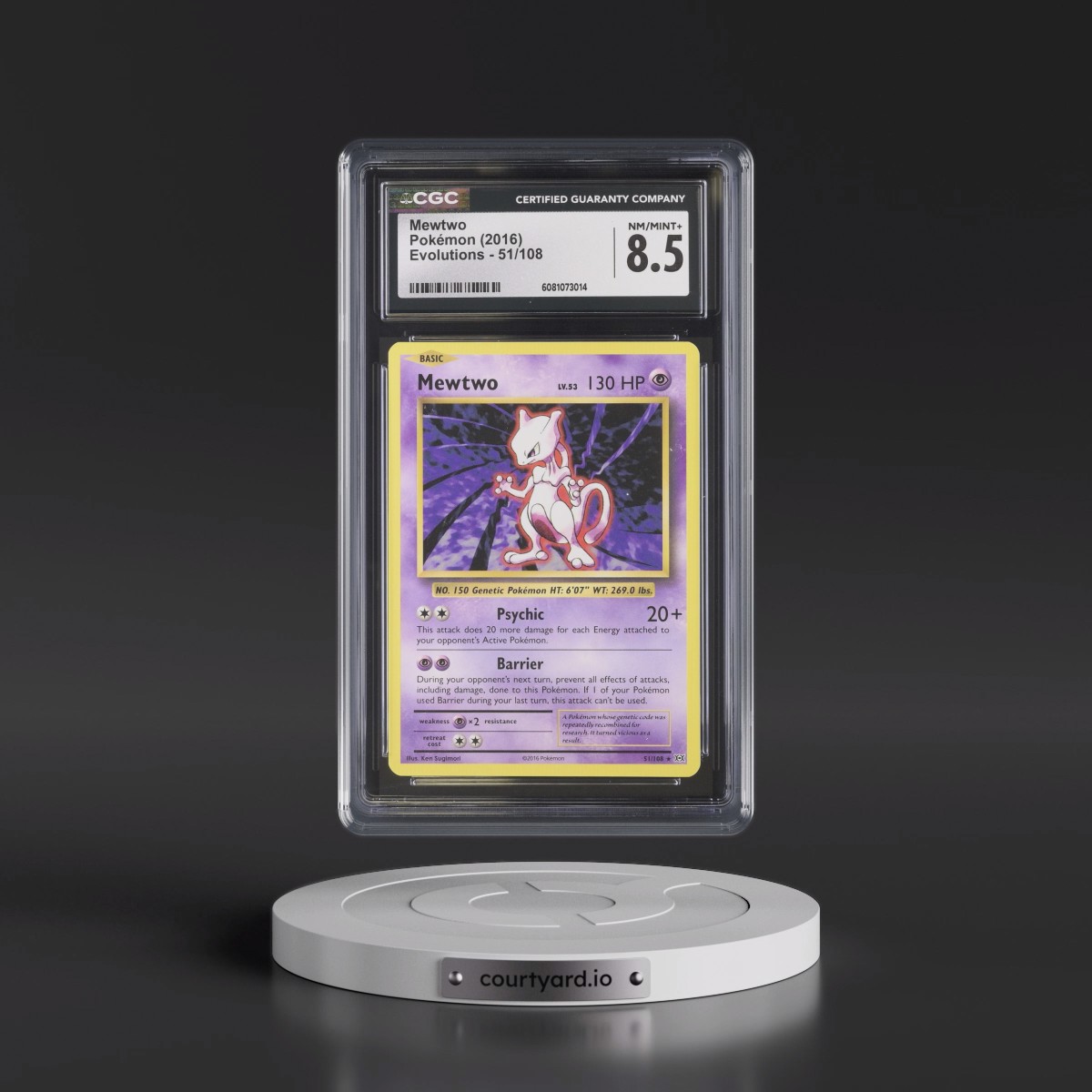 2016 Evolutions #51/108 Mewtwo (CGC 8.5 NM-MT+)