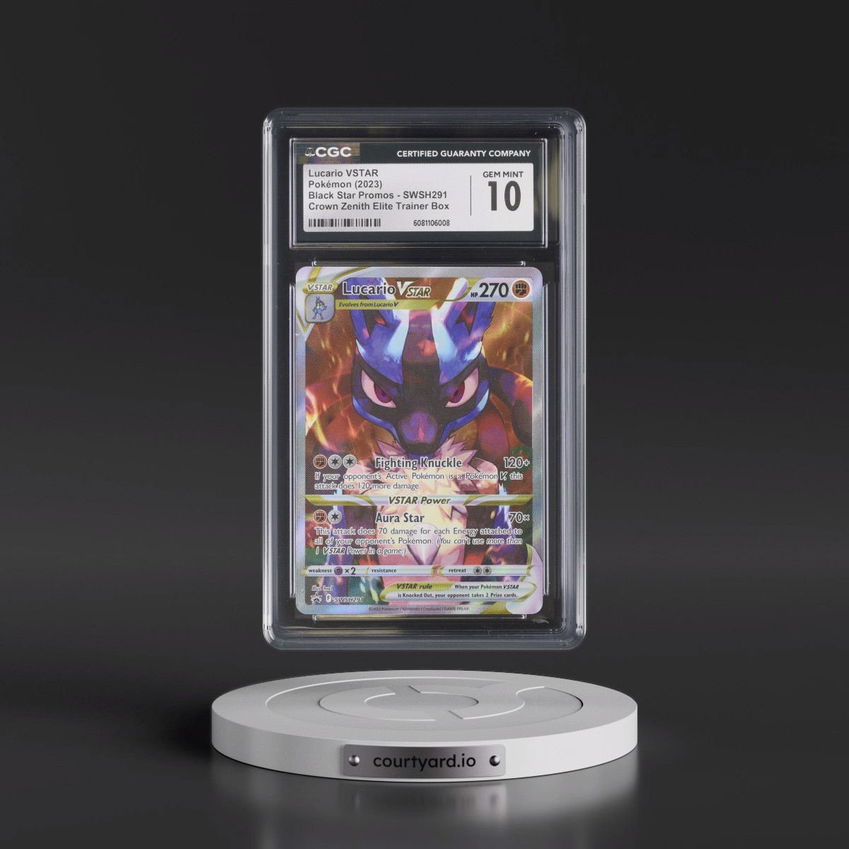 2017 Black Star Promos - Sword & Shield #SWSH291 Lucario VSTAR - Crown Zenith Elite Trainer Box (Holo) (CGC 10 GEM MINT)