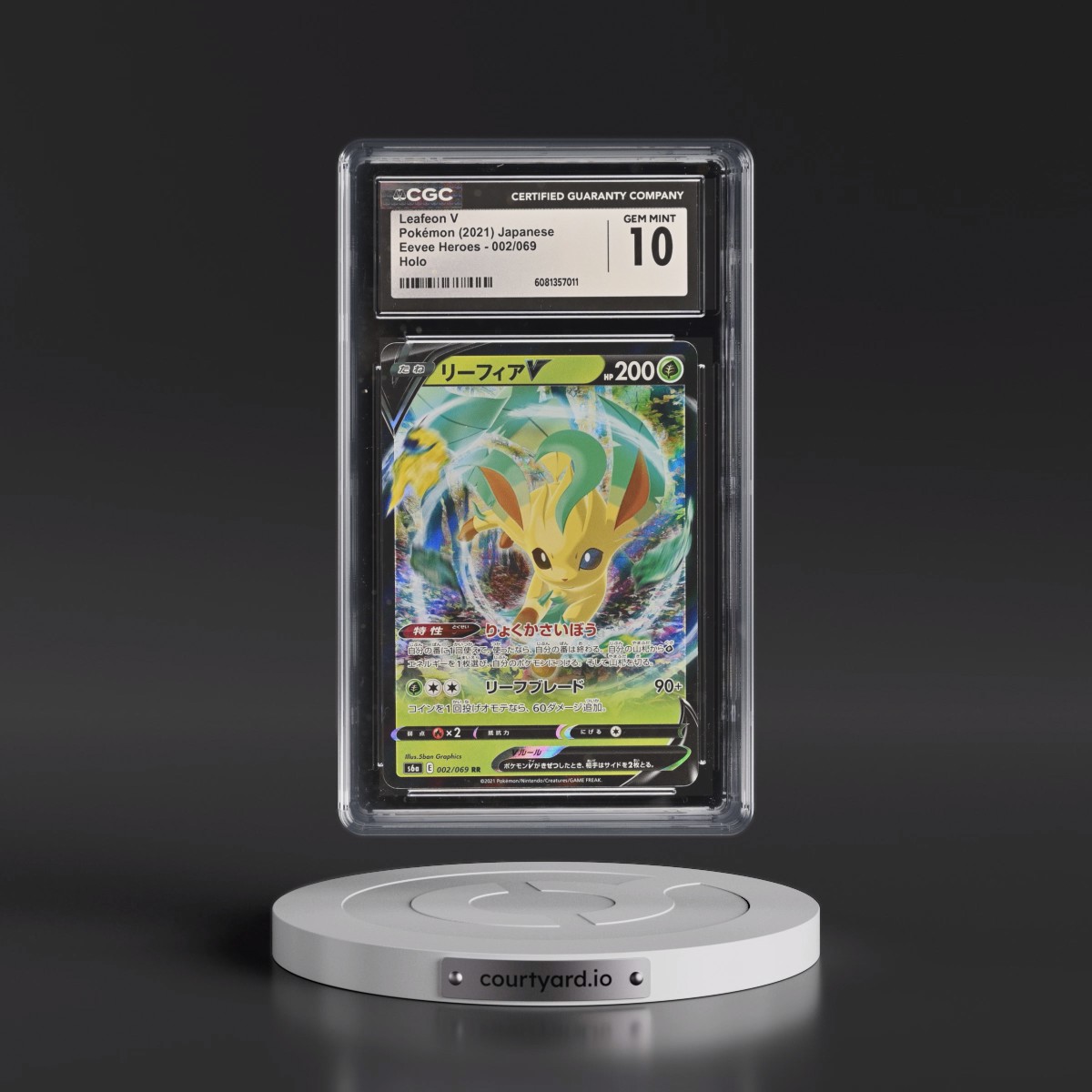2021 Eevee Heroes #002/069 Leafeon V - Holo (CGC 10 GEM MINT)