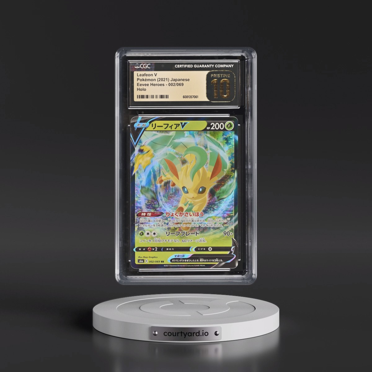 2021 Eevee Heroes #002/069 Leafeon V - Holo (CGC 10 PRISTINE)